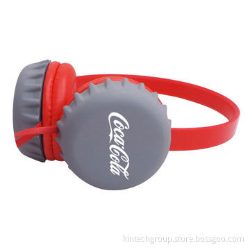 Wired Headphone, Bottle Cap Style with Logo, OEM/ODM Orders are Welcome